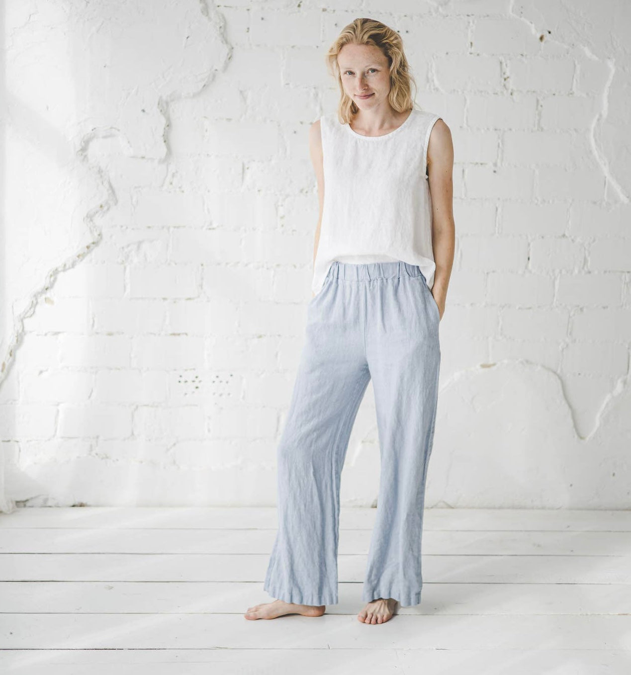 Long Linen Pants Wide Leg, Linen Culottes