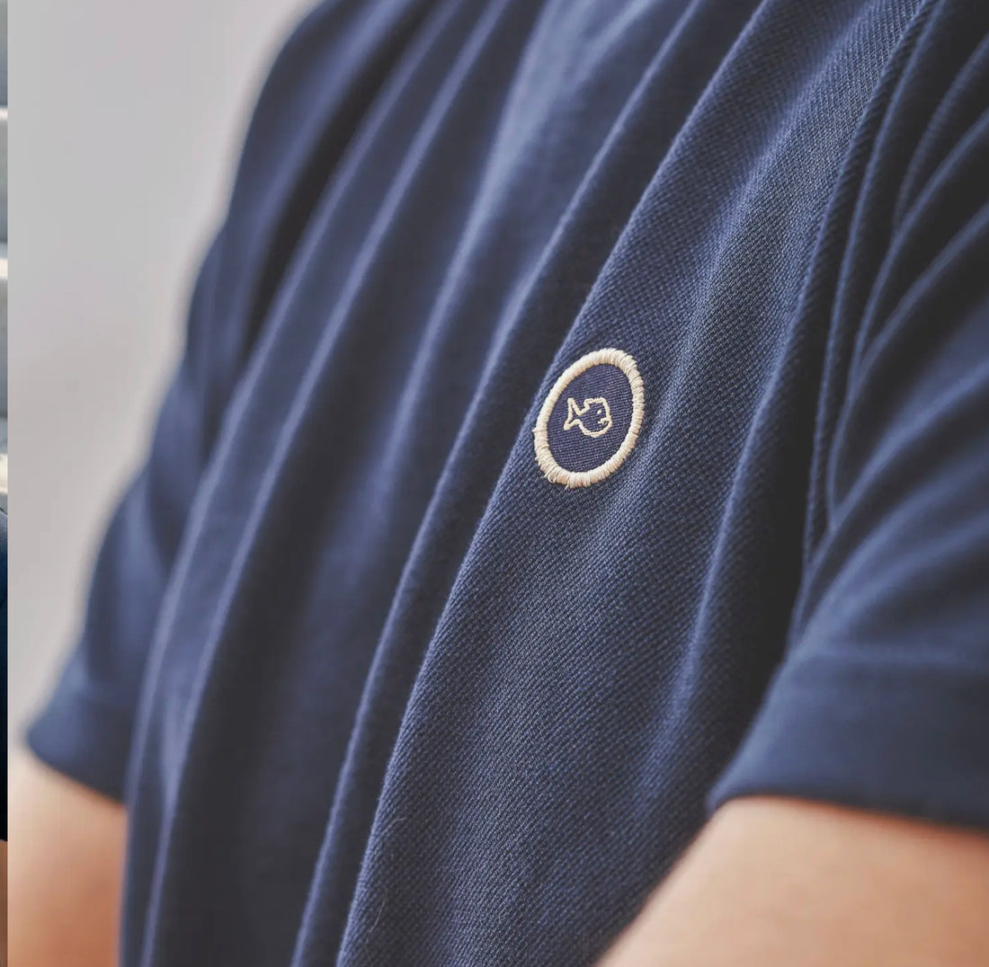 Organic Cotton Knitted T-Shirt — Navy Blue — 190g