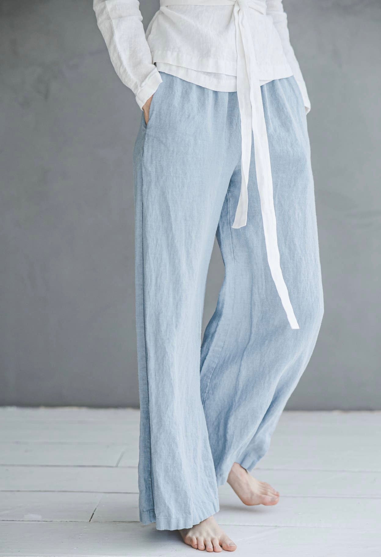 Long Linen Pants Wide Leg, Linen Culottes