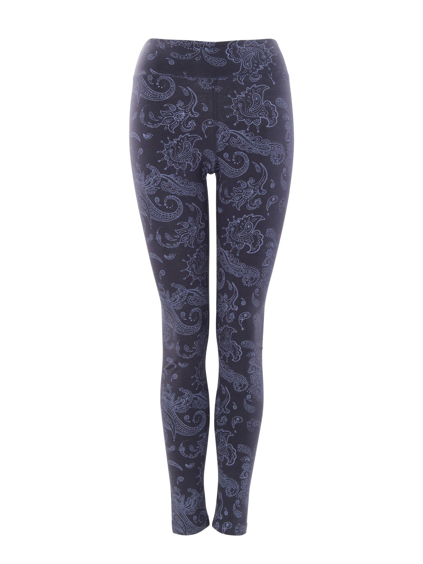 Leela High Waist Organic Tree Leggings, Paisley Print, Gots, Yoga