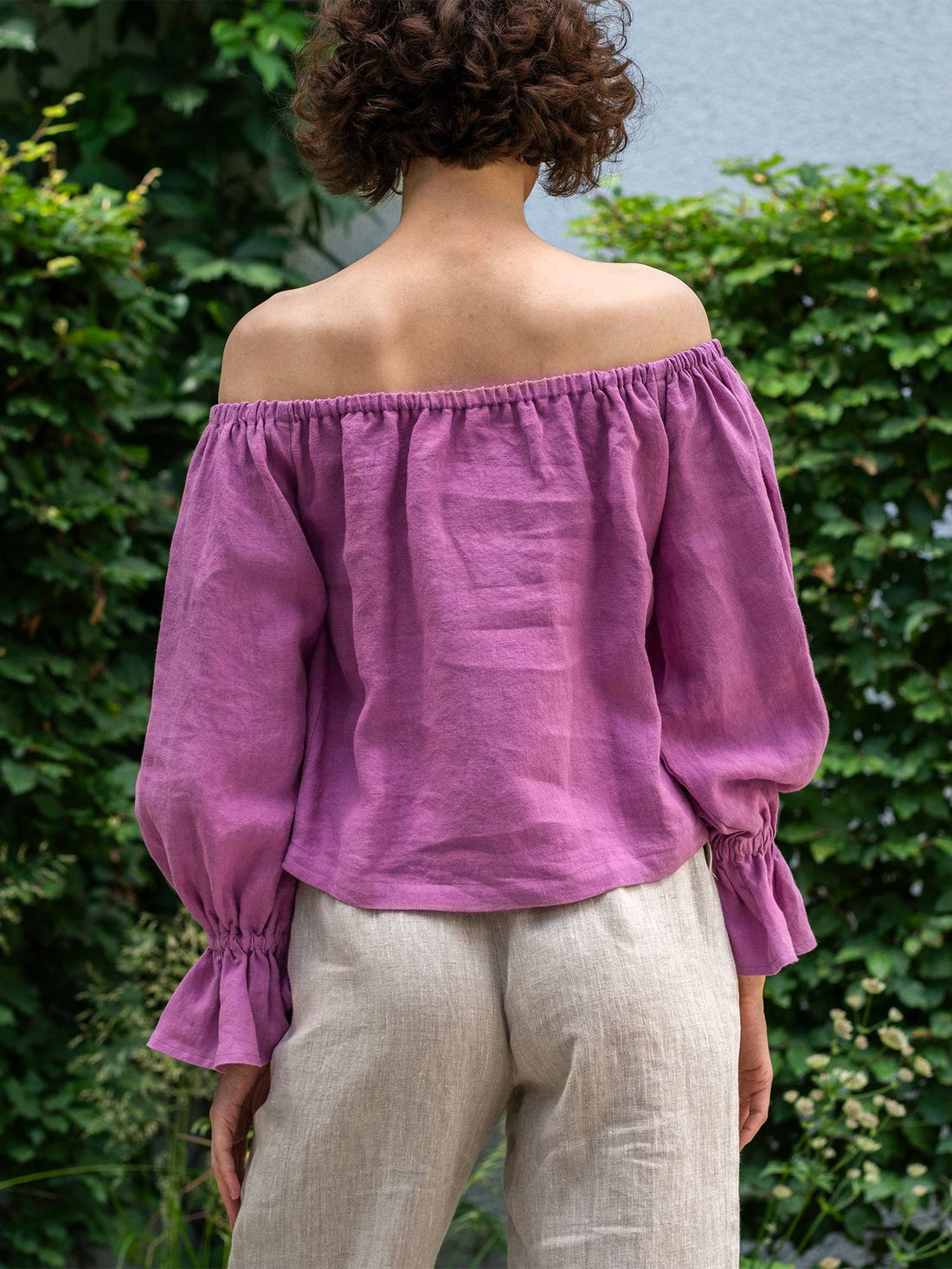 Linen Off Shoulder Top with Ruffles Jessica