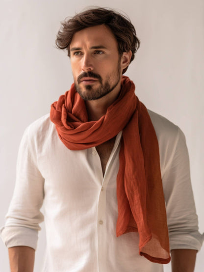 Unisex 100% Linen Scarf One Size